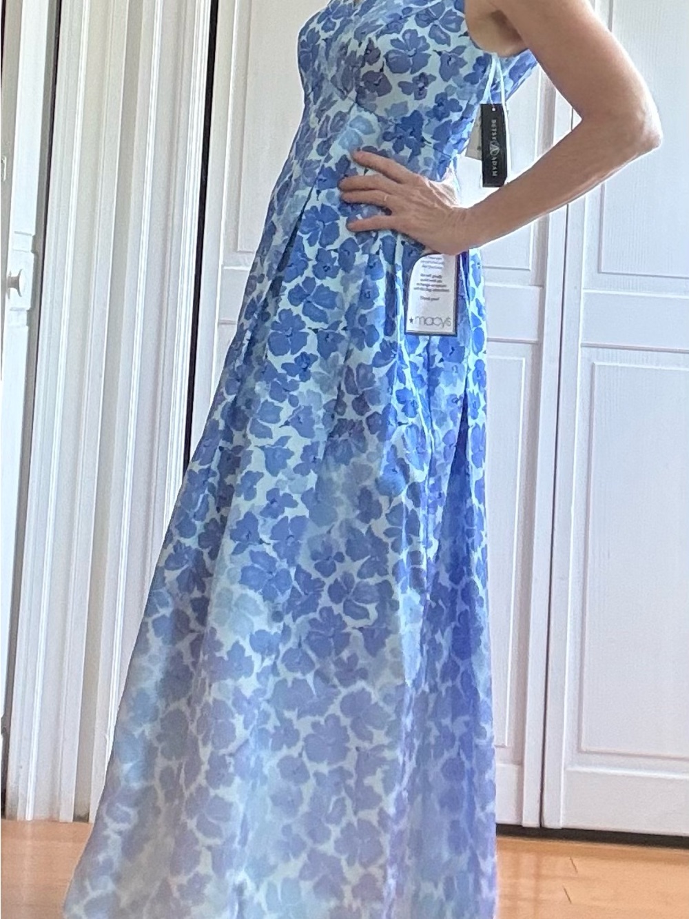 Betsy & Adam Blue Floral Maxi Dress